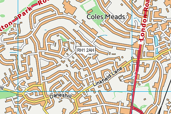 RH1 2AH map - OS VectorMap District (Ordnance Survey)