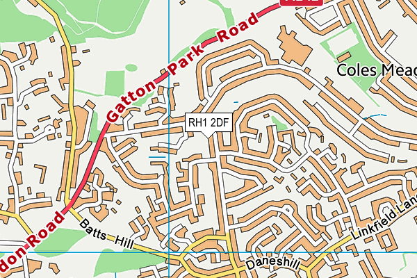 RH1 2DF map - OS VectorMap District (Ordnance Survey)