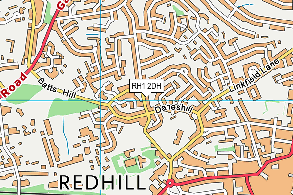RH1 2DH map - OS VectorMap District (Ordnance Survey)