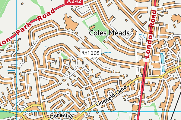 RH1 2DS map - OS VectorMap District (Ordnance Survey)