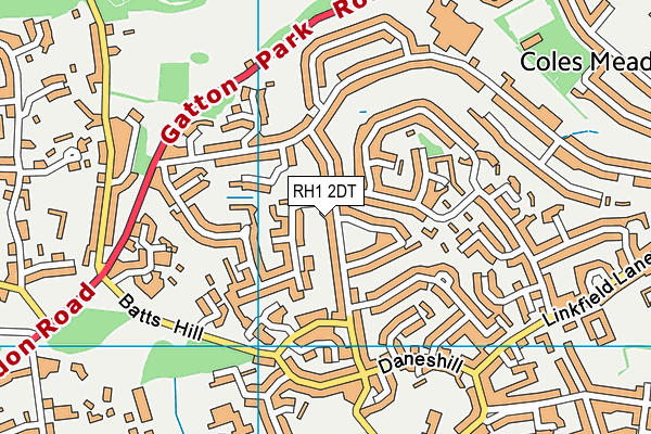 RH1 2DT map - OS VectorMap District (Ordnance Survey)