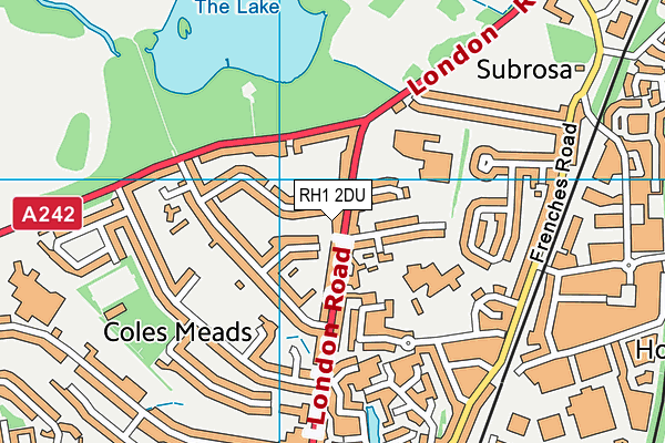 RH1 2DU map - OS VectorMap District (Ordnance Survey)