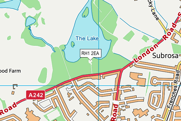 RH1 2EA map - OS VectorMap District (Ordnance Survey)