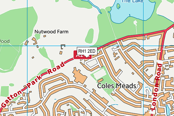 RH1 2ED map - OS VectorMap District (Ordnance Survey)