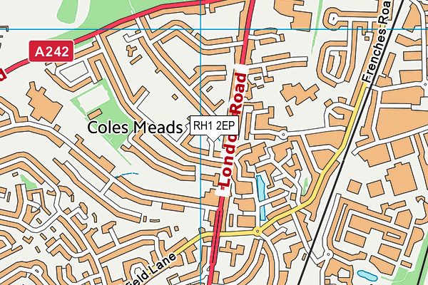 RH1 2EP map - OS VectorMap District (Ordnance Survey)