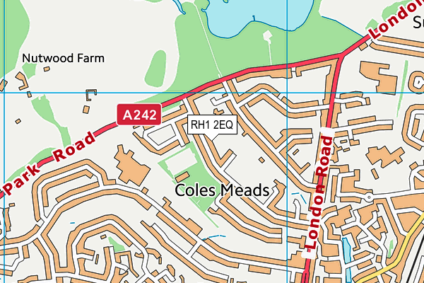 RH1 2EQ map - OS VectorMap District (Ordnance Survey)