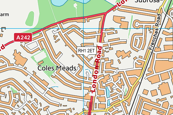 RH1 2ET map - OS VectorMap District (Ordnance Survey)