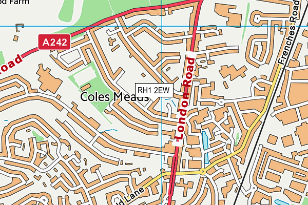 RH1 2EW map - OS VectorMap District (Ordnance Survey)