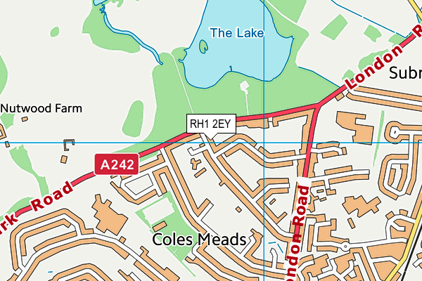 RH1 2EY map - OS VectorMap District (Ordnance Survey)