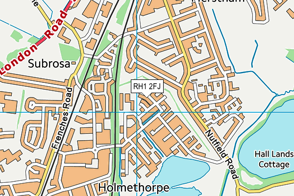 RH1 2FJ map - OS VectorMap District (Ordnance Survey)