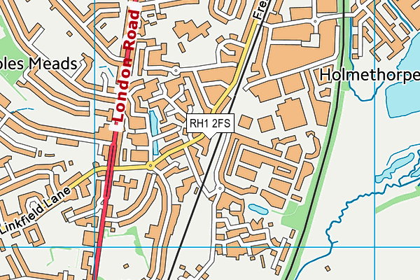 RH1 2FS map - OS VectorMap District (Ordnance Survey)