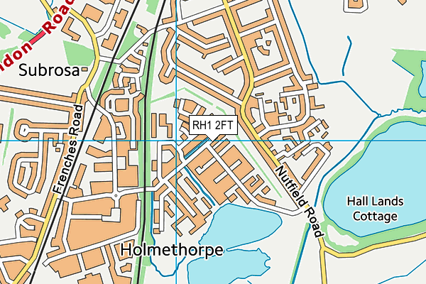 RH1 2FT map - OS VectorMap District (Ordnance Survey)