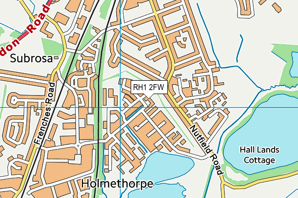 RH1 2FW map - OS VectorMap District (Ordnance Survey)