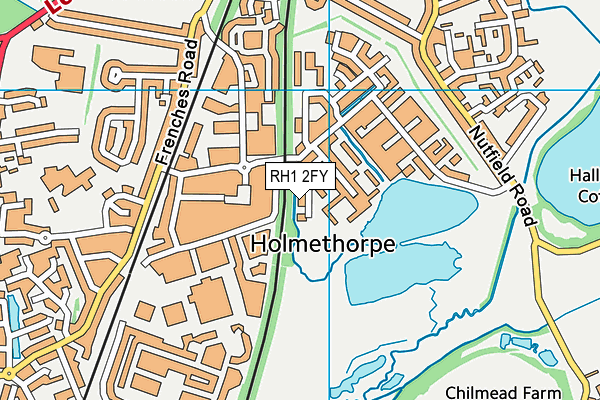 RH1 2FY map - OS VectorMap District (Ordnance Survey)