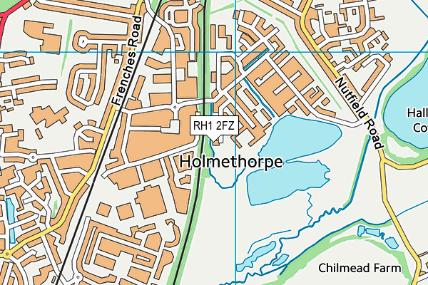 RH1 2FZ map - OS VectorMap District (Ordnance Survey)