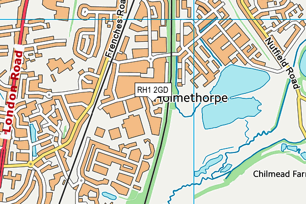 RH1 2GD map - OS VectorMap District (Ordnance Survey)