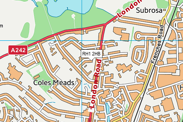 RH1 2HB map - OS VectorMap District (Ordnance Survey)