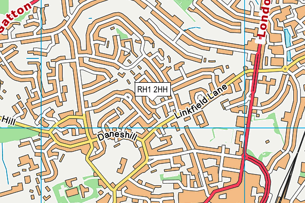 RH1 2HH map - OS VectorMap District (Ordnance Survey)