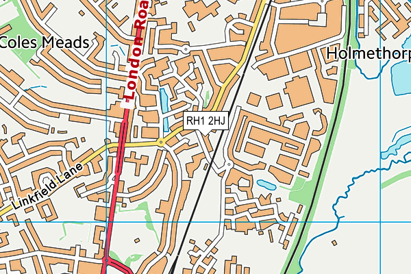 RH1 2HJ map - OS VectorMap District (Ordnance Survey)