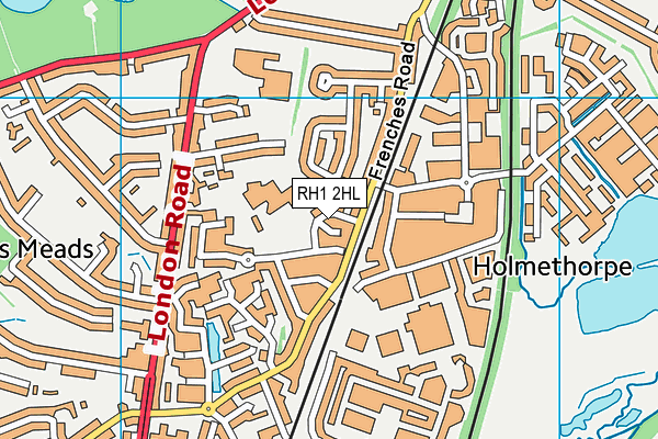 RH1 2HL map - OS VectorMap District (Ordnance Survey)