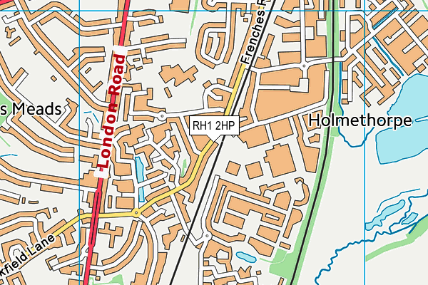 RH1 2HP map - OS VectorMap District (Ordnance Survey)