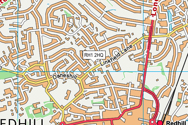 RH1 2HQ map - OS VectorMap District (Ordnance Survey)