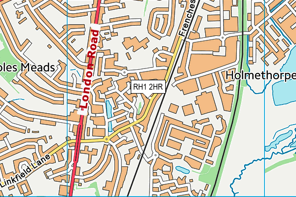 RH1 2HR map - OS VectorMap District (Ordnance Survey)