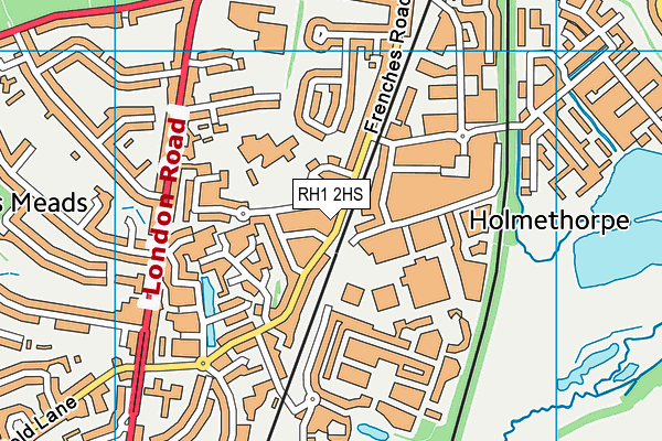 RH1 2HS map - OS VectorMap District (Ordnance Survey)