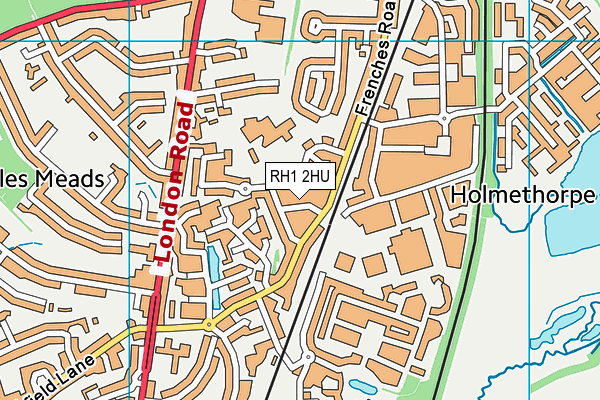 RH1 2HU map - OS VectorMap District (Ordnance Survey)