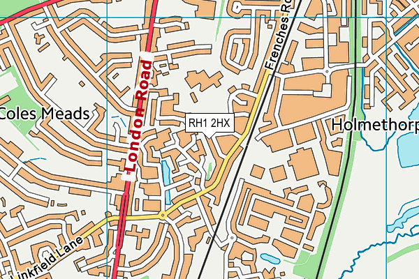 RH1 2HX map - OS VectorMap District (Ordnance Survey)