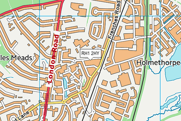 RH1 2HY map - OS VectorMap District (Ordnance Survey)