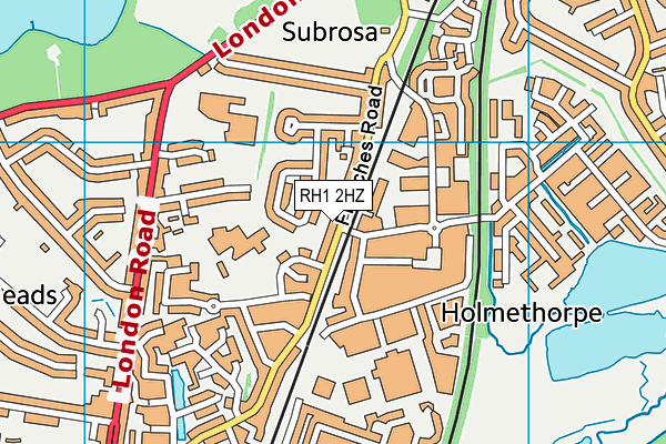 RH1 2HZ map - OS VectorMap District (Ordnance Survey)