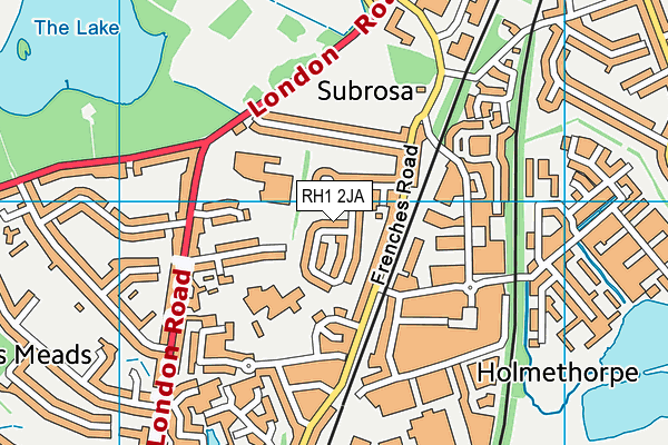 RH1 2JA map - OS VectorMap District (Ordnance Survey)