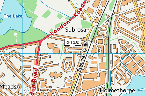 RH1 2JD map - OS VectorMap District (Ordnance Survey)