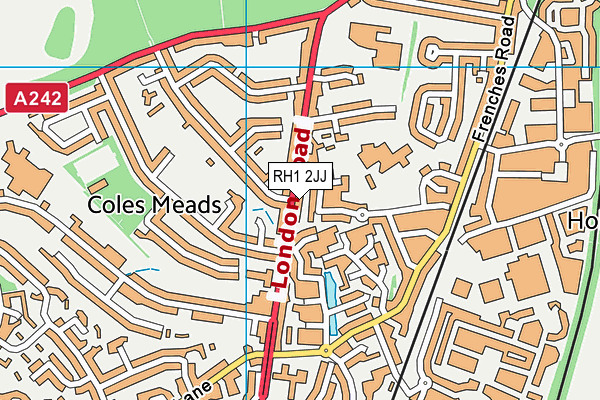 RH1 2JJ map - OS VectorMap District (Ordnance Survey)