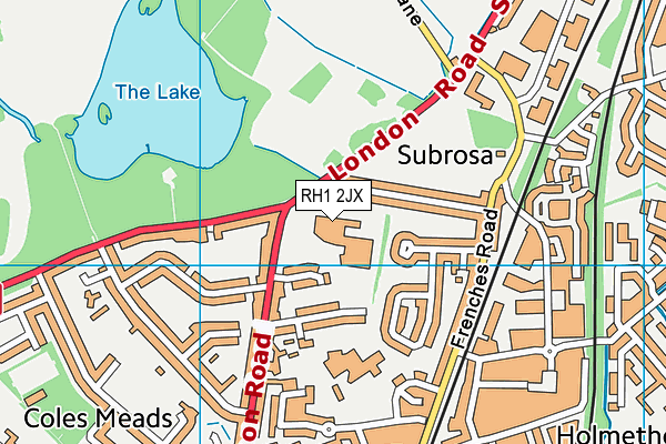East Surrey College map (RH1 2JX) - OS VectorMap District (Ordnance Survey)