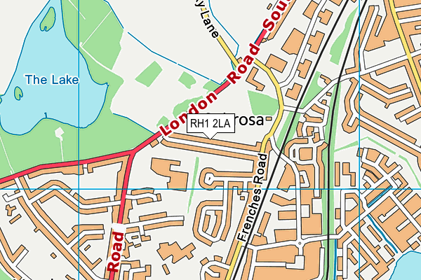Battlebridge Recreation Ground map (RH1 2LA) - OS VectorMap District (Ordnance Survey)