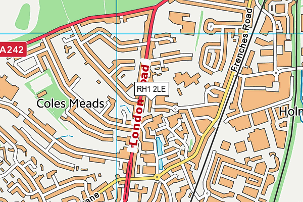 RH1 2LE map - OS VectorMap District (Ordnance Survey)