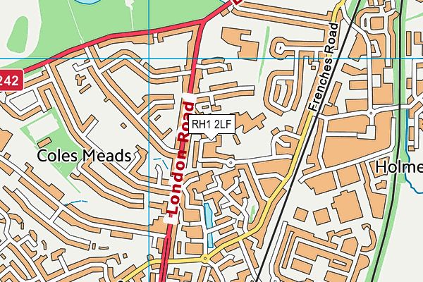 RH1 2LF map - OS VectorMap District (Ordnance Survey)