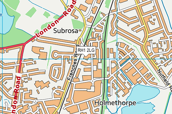 RH1 2LG map - OS VectorMap District (Ordnance Survey)