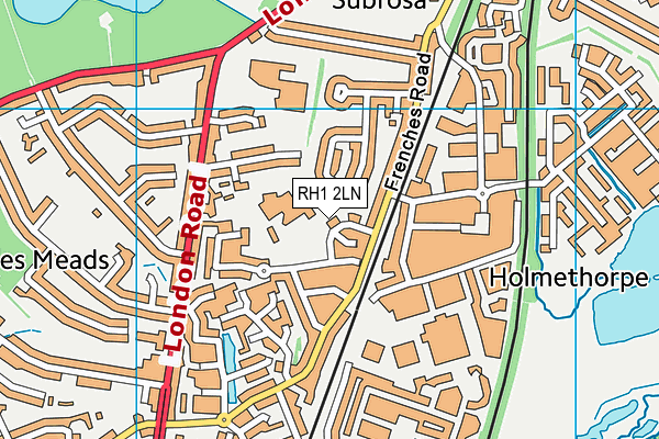RH1 2LN map - OS VectorMap District (Ordnance Survey)