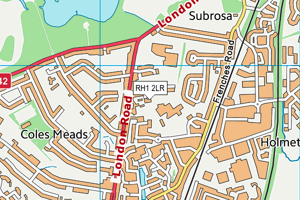 RH1 2LR map - OS VectorMap District (Ordnance Survey)