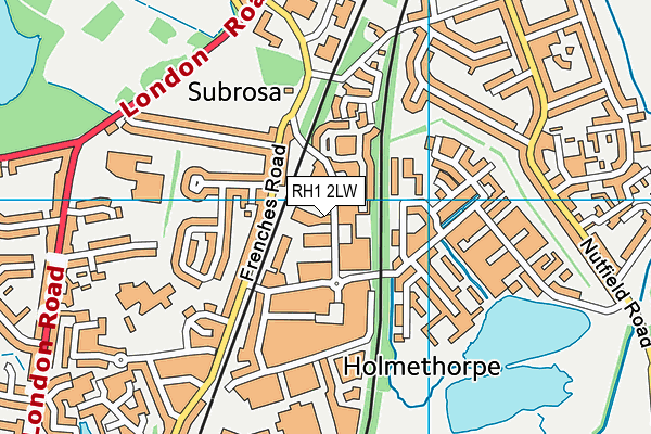 RH1 2LW map - OS VectorMap District (Ordnance Survey)