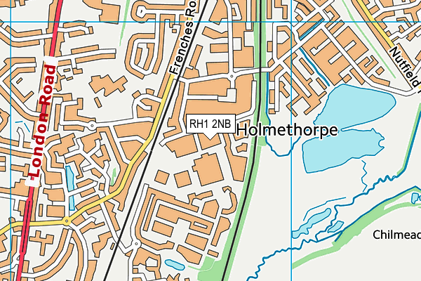RH1 2NB map - OS VectorMap District (Ordnance Survey)