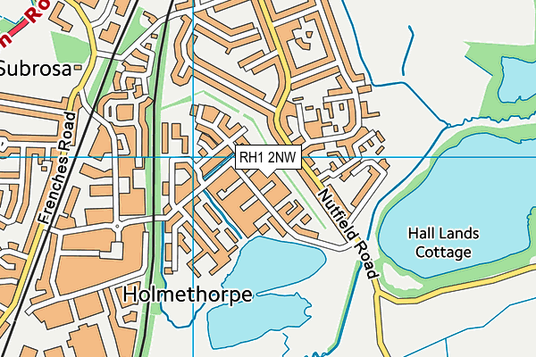 RH1 2NW map - OS VectorMap District (Ordnance Survey)