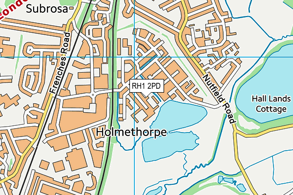 RH1 2PD map - OS VectorMap District (Ordnance Survey)