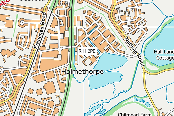 RH1 2PE map - OS VectorMap District (Ordnance Survey)