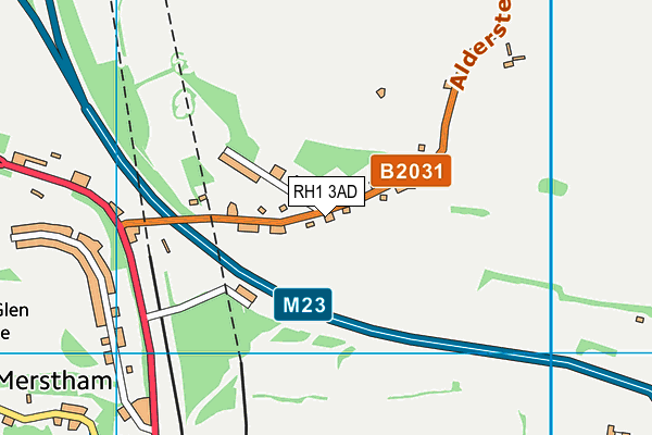 RH1 3AD map - OS VectorMap District (Ordnance Survey)