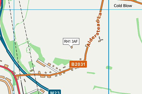 RH1 3AF map - OS VectorMap District (Ordnance Survey)