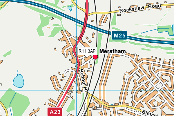 RH1 3AP map - OS VectorMap District (Ordnance Survey)